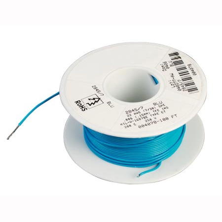 Blue 25 Foot 16 AWG stranded hook-up wire