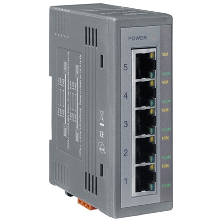 5 Port Industrial DIN-Rail Ethernet Switch