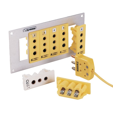 Panel Jacks, 3-Prong Round Standard Size Snap-In for Thermocouples and RTDs