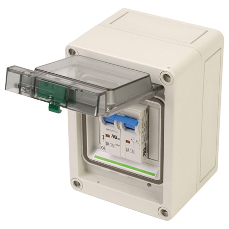 NEMA 4X Enclosures for DIN Rail Mount IEC Components -Circuit Breakers, Fuse Holders & Timers