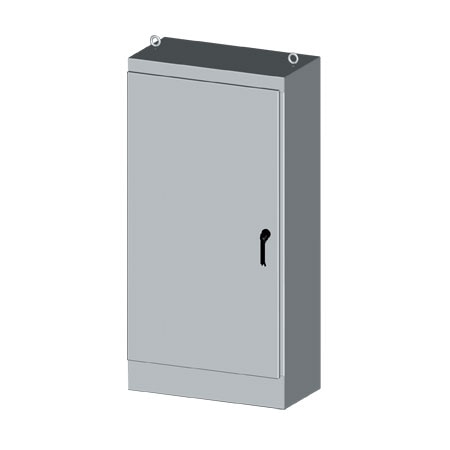 NEMA Type 4x 304 and 316 Stainless Steel EnvirolineÂ® Free Standing Single-door Single-Access Electrical Enclosures, 72x24 to 72x36 sizes