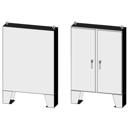 NEMA Type 3R & 4 EnvirolineÂ® Series Two-Door Steel Electrical Enclosure, 60x48 to 72x72 size