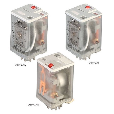 High Current "Ice Cube" Plug-In DPDT and 3PDT Relays with Octal Base