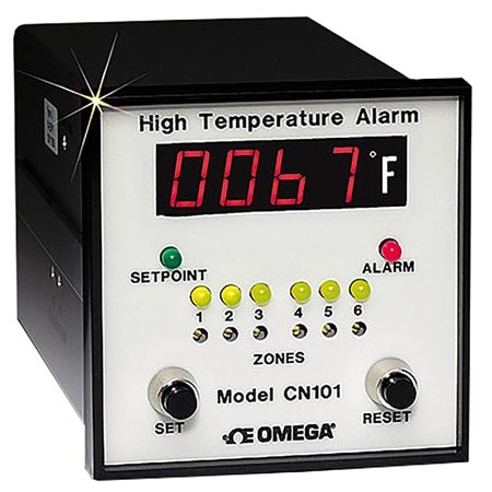 1/4 DIN Temperature Six Channel Monitor with One Alarm