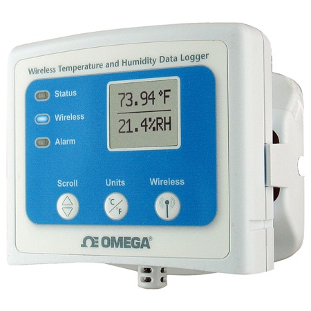 Wireless temperature and humidity logger with external probe