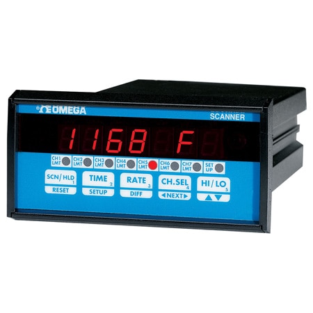 1/8 DIN 4 & 7-Channel Temperature or Process Scanner with Optional Outputs