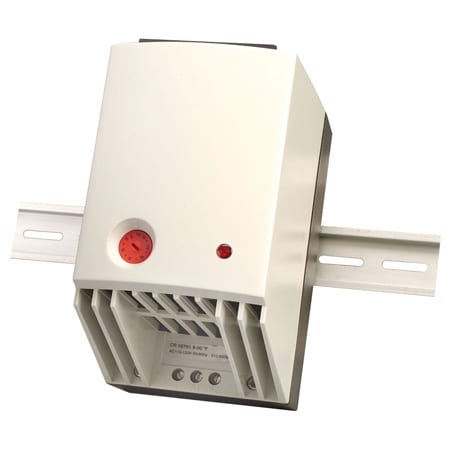 DIN Rail Mountable Vertical Enclosure Fan Heater Up to 650W