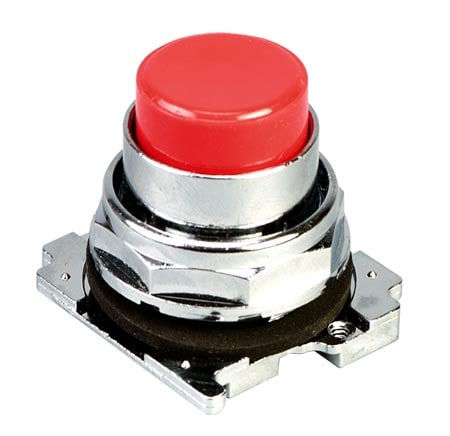 NO NAME FLUSH HEAD RED PUSH BUTTON SWITCH OPERATOR 1" PANEL HOLE STOP 