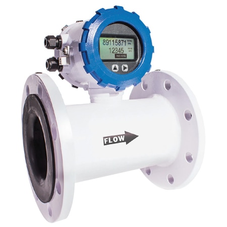 4" Flanged Magnetic Flow Meter w/Integrated Display, Pulse & 4-20 mA Output, DC 60Hz Power