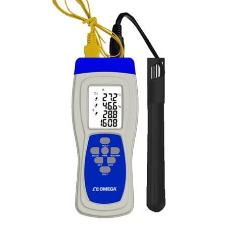 Portable temperature shop and humidity meter