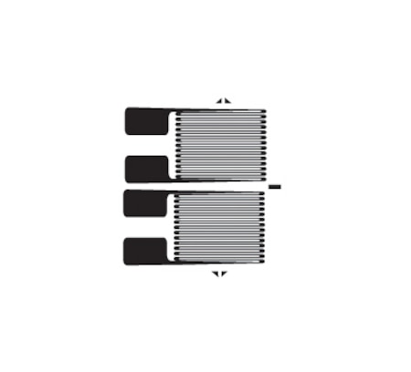 Double Strain Gages, 2 Measuring Grids