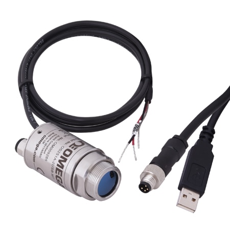 Micro Infrared Temperature Sensor and Transmitter with 4-20 mA Output and 6  Meters (20ft) Long Leads