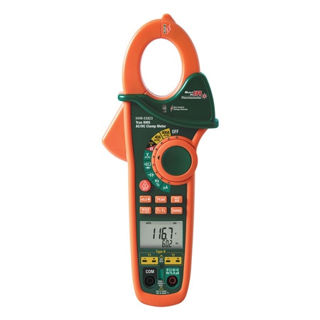 Clamp Meter 400 A Dual Input with Non-Contact Infrared Thermometer and Voltage