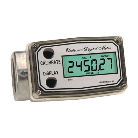 1" FNPT, 0.3 to 3 GPM, Aluminum Flow Meter With Display