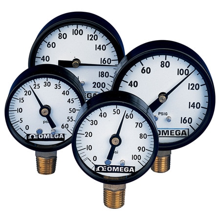 2" Dial, -15 to 60 psi, Compound Gauge, Bottom mounting