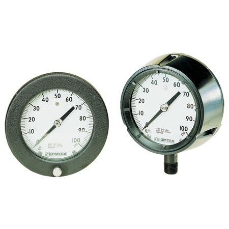 4.5" Dial, -15 to 60 psi, Compound Gauge, Bottom mounting, Silicone Oil Fill