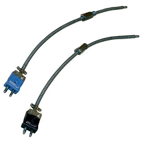 Armor Cable or Stainless Steel Overbraid Lead Heavy DutyTransition Joint  Thermocouple Probes with Mini Male Connector