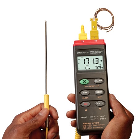 2 Channel Handheld K Type Thermocouple Datalogger USB output