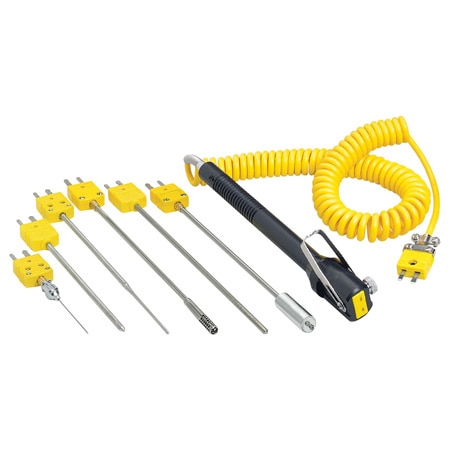Quick Connect Surface Thermocouple Probes with Miniature Connectors, Retractable Cable and Utility Handle