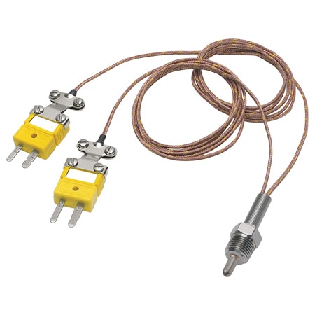 Dual Thermocouple or RTD Pipe Plug Probe with NPT Fitting