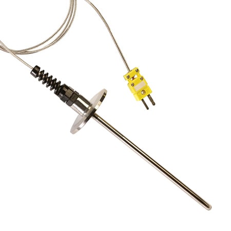Vacuum Flanged Thermocouple Probes with Extension Cable