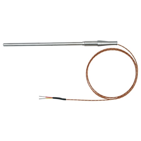 Rugged High Temp Transition Joint Thermocouple Probe - Braided Fiberglass-Insulated Lead Wire
