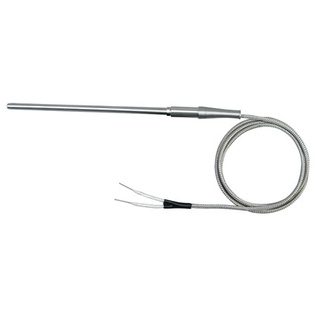 High Temperature Lead Wire (Inconel® 600 Braid over Nextel® Ceramic-Insulation) Rugged Thermocouple Transition Joint Probe