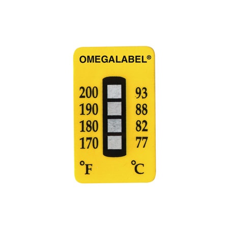 Non Reversible Temperature Labels 4 Temperature Ranges