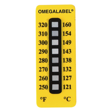 Non-Reversible Temperature Labels, 8 Temperature Ranges