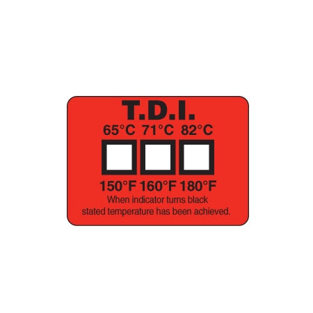 Non-Reversible Temperature Label for use in Dishwashers and Other Wash & Sanitizing Applications