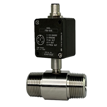 1/2" 316 SS Turbine Flow Meter, Pulse Output, 0.08 to 0.4 GPM