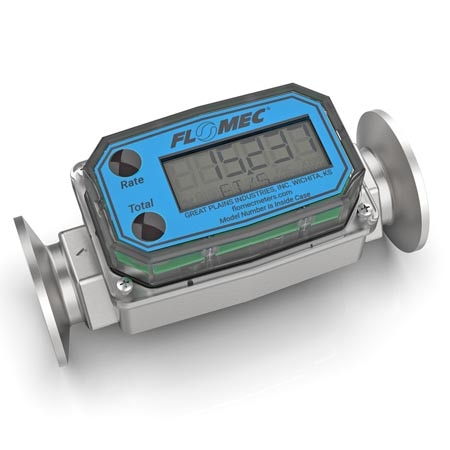 1" SS Indicating Flow Meter w/ 1-1/2" Tri-Clamp, No Output