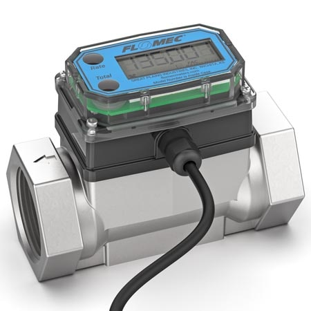 3/4" SS Indicating Flow Meter w/ 1" Tri-Clamp, 4-20mA & Pulse Output