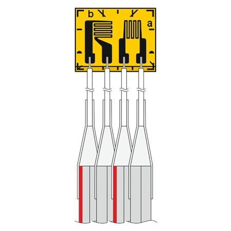 PRE-WIRED STRAIN GAGES, Linear Gages, X-Y Planar Rosettess (Tee Rosettes), 0°/45°/90° Planar Rosettess