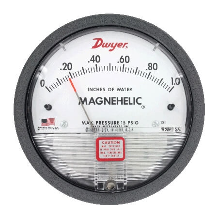 Differential Pressure Gage: 0-1" w.c. & 0-250 Pascals