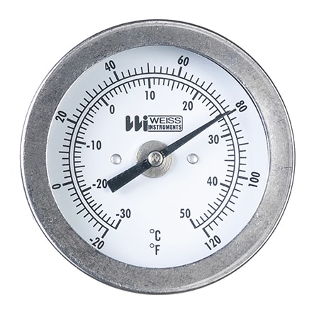 2" Rear Connect Bimetal Thermometers