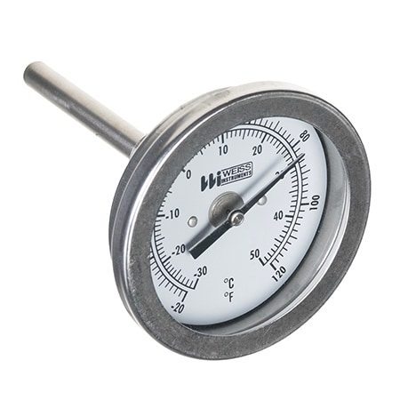2" Rear Connect Bimetal Thermometers