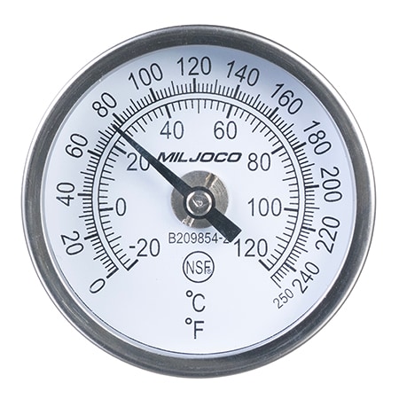 2-Inch Rear-Connection Bimetal Thermometers in Glass or Polycarbonate Lens