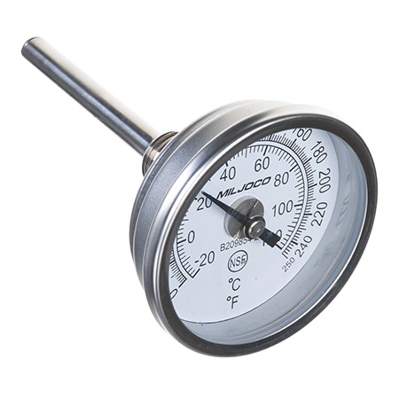 2-Inch Rear-Connection Bimetal Thermometers in Glass or Polycarbonate Lens
