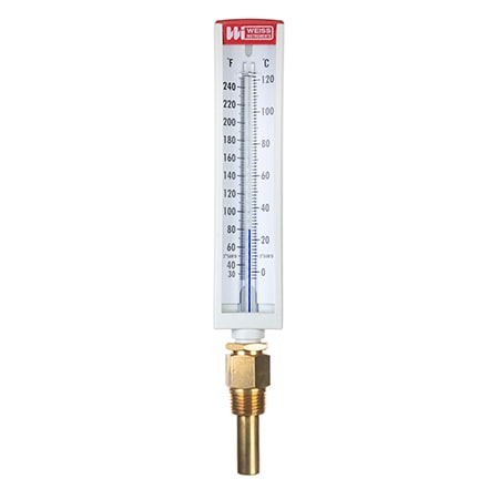 Thrift Line Glass Thermometers with Thermowell