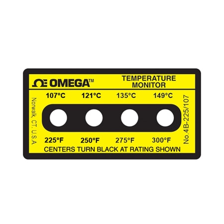 Non-Reversible, Four Point Horizontal Temperature Label | Omega