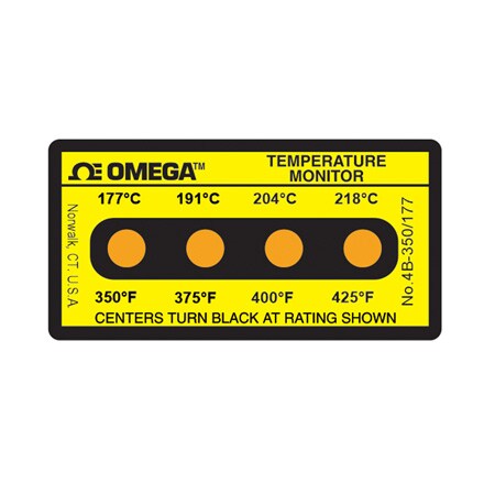 Non-Reversible, Four point Horizontal Temperature Label Non-Reversible, Four point Horizontal Temperature Label