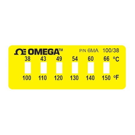 Non-Reversible, Six Point Horizontal Temperature Label | Omega