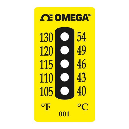 Non-Reversible Temperature Labels, 5 Temperature Points