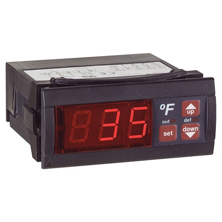 Digital temperature switch, 230 V, 16 A, °F display.
