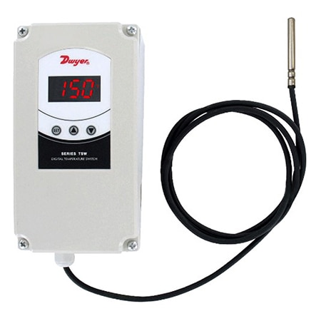 Weatherproof digital temperature switch, single stage without sensor