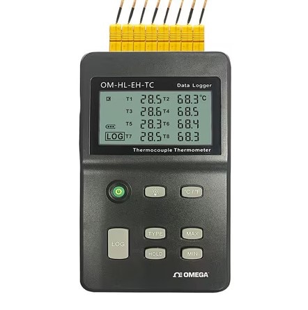 8-Channel Handheld Thermocouple Thermometer/Data Logger