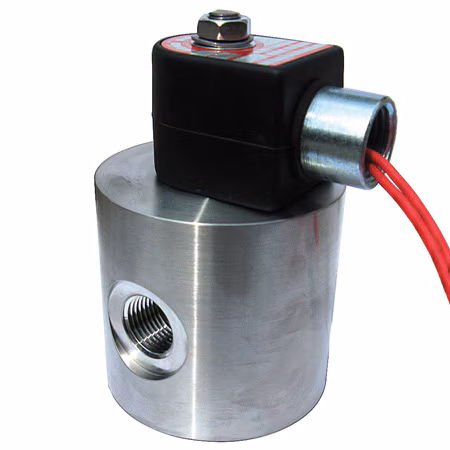 120-Series automated stainless steel solenoid valve for high flow and very high pressure service