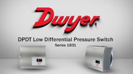 Compact DPDT Low Differential Pressure Switch, Manual Reset, No Power, HVAC
